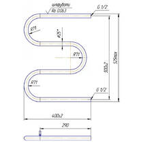 Полотенцесушитель водяной Mario Змейка 525х400/500 525х400 мм полированная нержавеющая сталь, фото №3