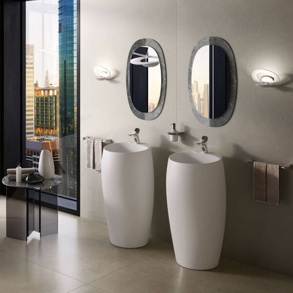 Раковина RAK Ceramics Cloud CLOFS5001500A підлогова монолітна, білий матовий, фото 5