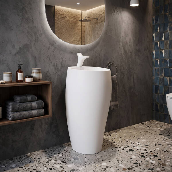 Раковина RAK Ceramics Cloud CLOFS5001500A підлогова монолітна, білий матовий