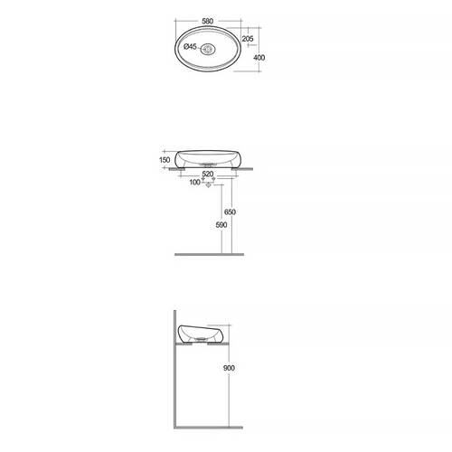 Раковина RAK Ceramics Cloud CLOCT6000AWHA 58 см на столешницу, фото 2