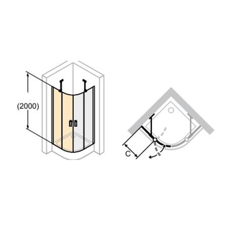 Душевые двери Huppe Desing Pure 8P1708.123.321 90х200 см распашные (1 половина), фото 3