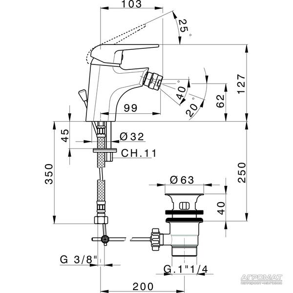 Смеситель для биде Primera Piano 10130014, фото 2