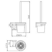 Щітка для унітаза Genwec Formentera series GW05 19 04 01 з тримачем, хром матовий, фото №2