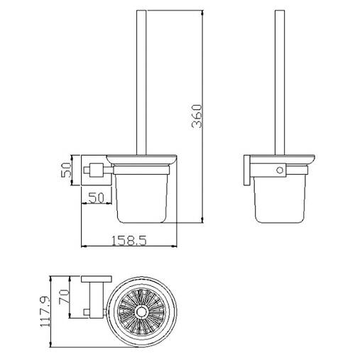 Щетка для унитаза Genwec Formentera series GW05 19 04 01 с держателем, хром матовый, фото 2