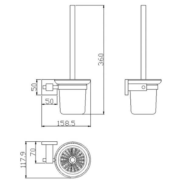 Щетка для унитаза Genwec Formentera series GW05 19 04 01 с держателем, хром матовый, фото 2
