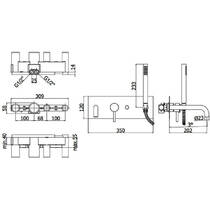 Смеситель скрытого монтажа для ванны Paffoni Light LIG001ST с ручным душем, цвет - сталь, фото №2