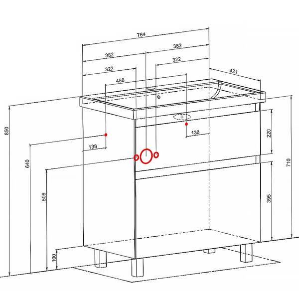 Тумба Аква Родос Еліт 7649 підлогова біла з раковиною Еліт 80 см, фото 5
