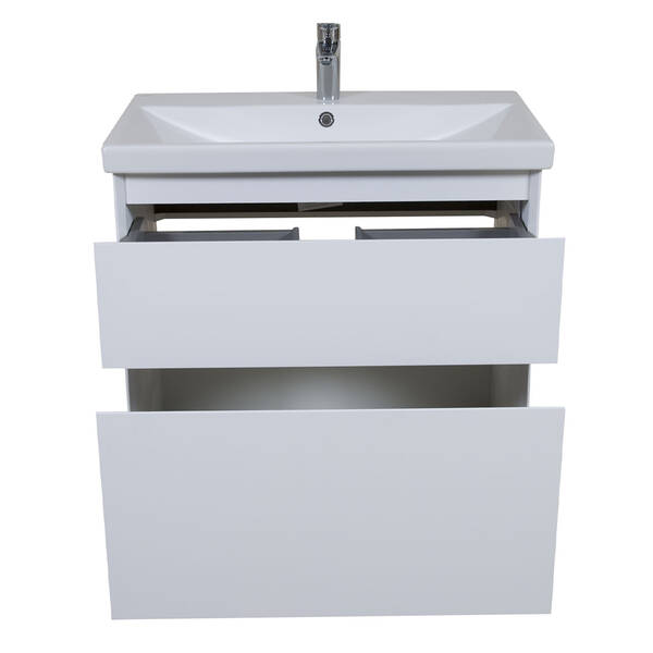 Тумба Аква Родос Еліт 7649 підлогова біла з раковиною Еліт 80 см, фото 3