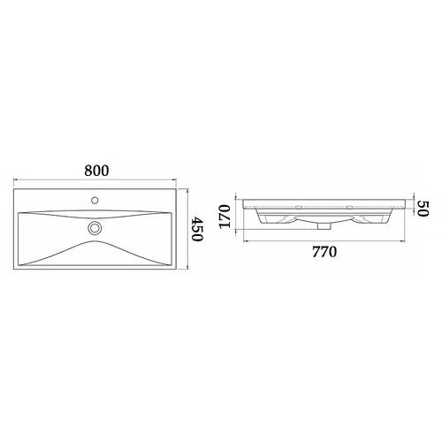 Тумба Аква Родос Еліт 7649 підлогова біла з раковиною Еліт 80 см, фото 6