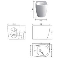Біде підлогове NIC Design OVVIO 004 432 003 білий матовий, фото №3