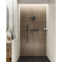 Смеситель скрытого монтажа для душа Hansgrohe RainSelect 15380670 с термостатом, на 2 функции, черный матовый, фото №3