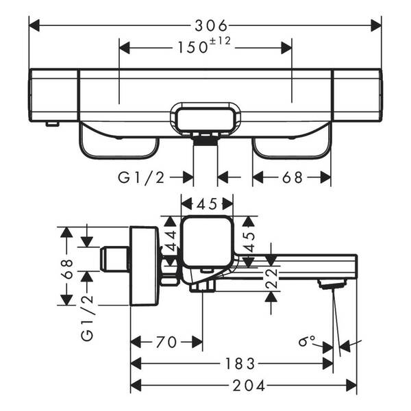 Смеситель для ванны Hansgrohe Ecostat E 15774000 с термостатом, фото 2