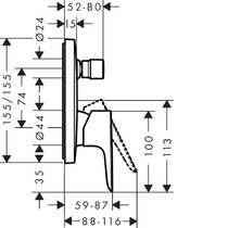 Смеситель скрытого монтажа для ванны/душа Hansgrohe Talis E 71745670, фото №2