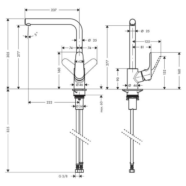 Смеситель для кухни Hansgrohe Focus M41 31817670 черный матовый, фото 2