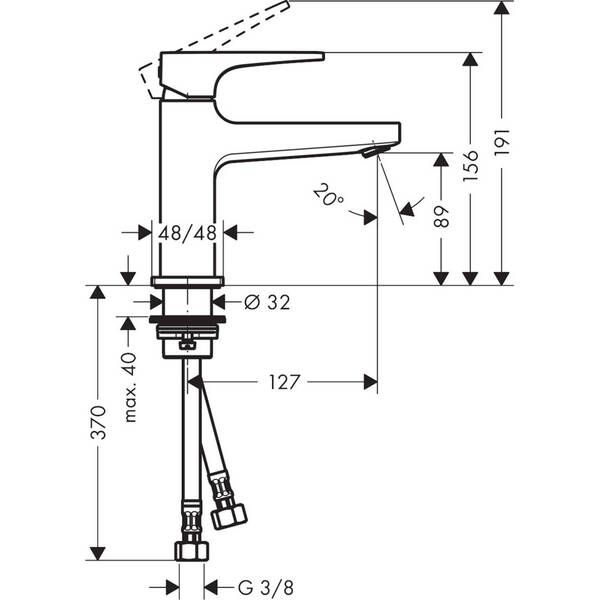 Смеситель для раковины Hansgrohe Metropol 32500670 черный, фото 2