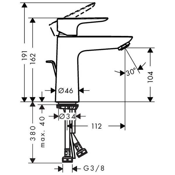 Смеситель для раковины Hansgrohe Talis E 71710700 белый, фото 3