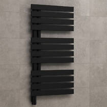 Рушникосушарка електрична Instal Projekt Popstar Electro POPSE-50/90LC31U 500х980 мм приховане підключення ліворуч, чорний матовий, фото №1