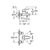 Набір змішувачів для ванної Grohe Bau Flow 121756 (3 в 1), фото №3
