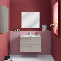 Комплект мебели Royo Vitale С0072388 тумба с раковиной (125626 + 123343) 80 см светло-серый + зеркало с LED подсветкой (121517 + 123395), фото №3