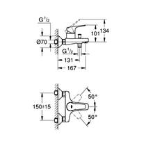 Смеситель для ванны Grohe BauFlow 23756000 хром, фото №2