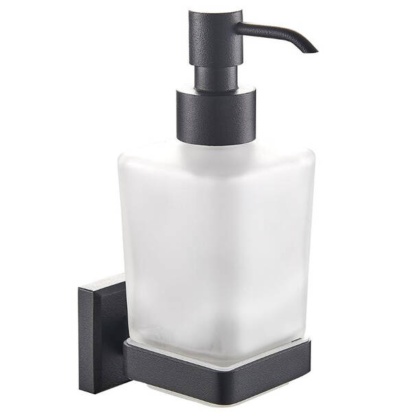 Дозатор для жидкого мыла Аква Родос Leonardo 9933A с держателем черный мат, фото 1