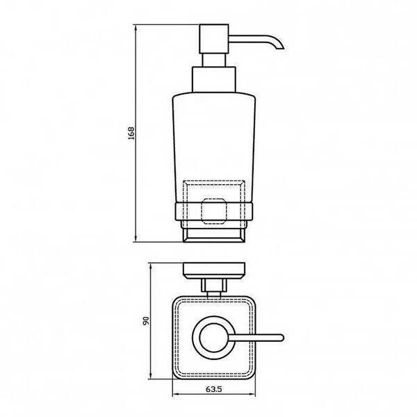 Дозатор для жидкого мыла Аква Родос Leonardo 9933A с держателем черный мат, фото 2