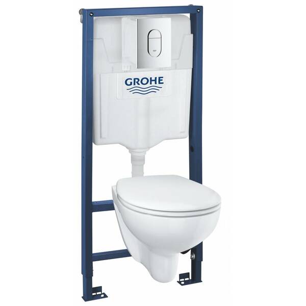 Комплект 5-в-1 Grohe 39418000 Solido: унітаз підвісний безобідковий з кришкою Soft close та інсталяція Rapid SL, фото 1