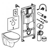 Комплект 5-в-1 Grohe 39418000 Solido: унітаз підвісний безобідковий з кришкою Soft close та інсталяція Rapid SL, фото №2