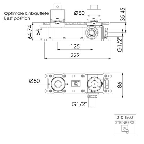 Внутренняя часть смесителя для раковины Steinberg 0101800S, фото 2