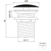 Донный клапан для раковины Steinberg 1001693S черный матовый, фото №2