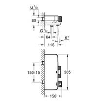 Змішувач для ванни Grohe Grohtherm SmartControl 34718000 з термостатом, хром, фото №2
