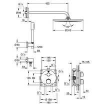 Душевая система скрытого монтажа Grohe Grohtherm Cosmopolitan 34731000 с термостатом, хром, фото №2