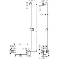 Душова штанга Hansgrohe Unica Comfort R 26404400 з кошиком для зберігання, правостороння, хром, фото №2