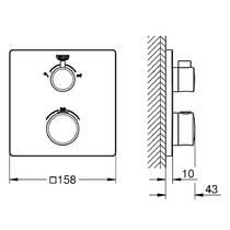 Змішувач прихованого монтажу для ванни/душу Grohe Grohtherm 24080000 з термостатом, хром, фото №2