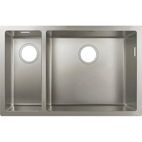 Мойка для кухни Hansgrohe S71 43429800 (S719-U655) 2 чаши, сталь, фото 1