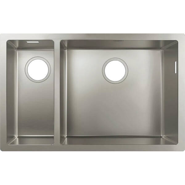 Мойка для кухни Hansgrohe S71 43429800 (S719-U655) 2 чаши, сталь, фото 1