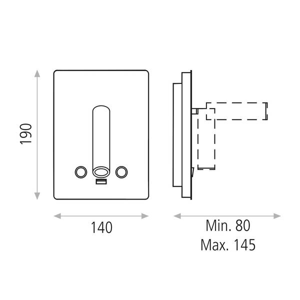 Настінний світильник ACB A35680NS Manat 16/3568 нікель LED 1x12W 3000K + LED 1x3W 3000K, фото 3