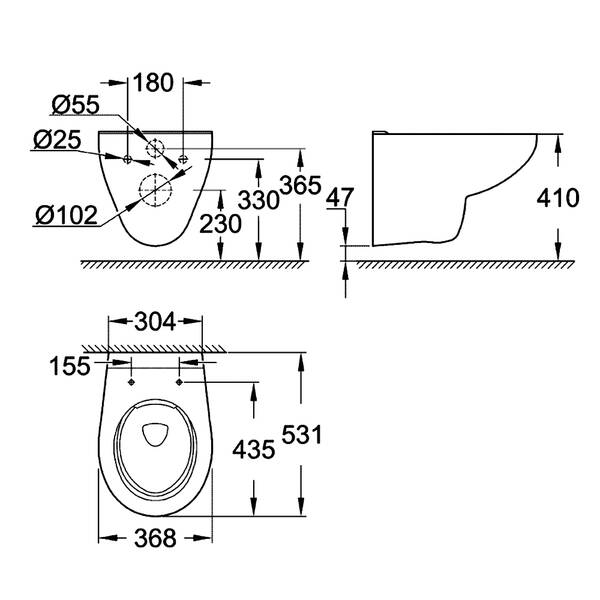 Унітаз підвісний Grohe Bau Ceramic 39427000 безобідковий, фото 2