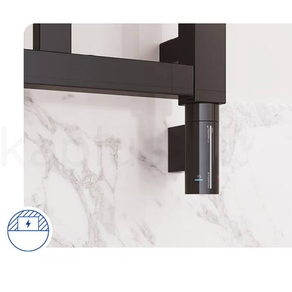 Рушникосушарка електрична Instal Projekt Retto Electro RETE-50/110C31 540х1177 мм чорний мат 600 Вт (ТЕН HOTS-06С2U), фото 4