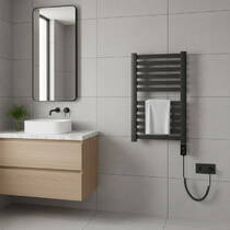 Рушникосушарка електрична Instal Projekt Retto Electro RETE-50/70С31 540х813 мм чорний мат 300 Вт (ТЕН HOTS-03C2U), фото №1