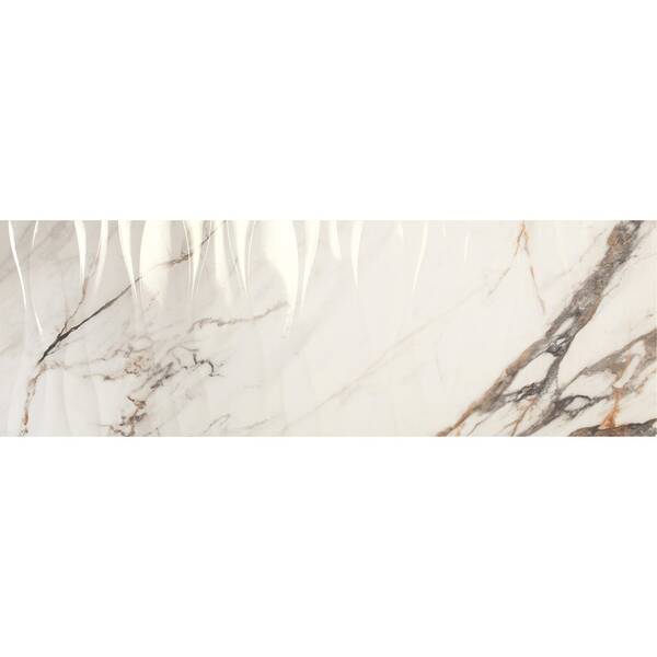 Плитка Porcelanite Dos Firenze 1219 Calacatta Gold Relieve Wave 40x120 см, фото 1