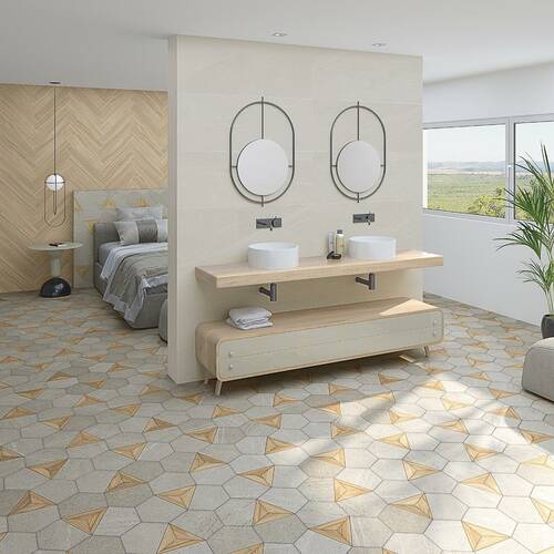 Керамограніт Vives Siene Hexagono Ligard Gris 23x26,6 см, фото 2