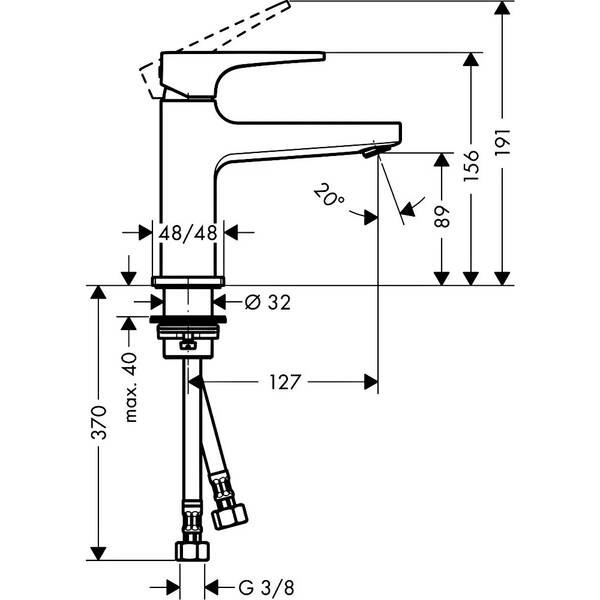 Смеситель для раковины Hansgrohe Metropol 32500700 белый матовый, фото 2