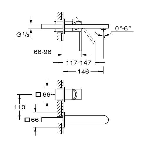 Змішувач прихованого монтажу для раковини Grohe Plus 29303003, фото 2