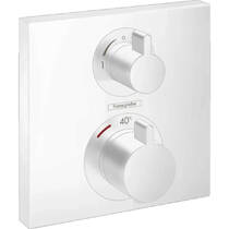 Смеситель скрытого монтажа для ванны/душа Hansgrohe Ecostat S 15714700 с термостатом, на 2 функции, белый матовый, фото №1