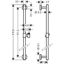 Душова штанга Hansgrohe Unica Comfort 26402000 90 см, хром, фото №2