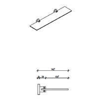 Полиця скляна Decor Walther Basic BA GLA60 0531660 60 см чорний матовий, фото №3