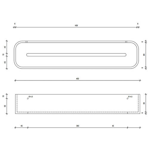 Полиця зі штучного каменю Decor Walther Black Stone DCT45 0973965 45 см чорний матовий, фото 2