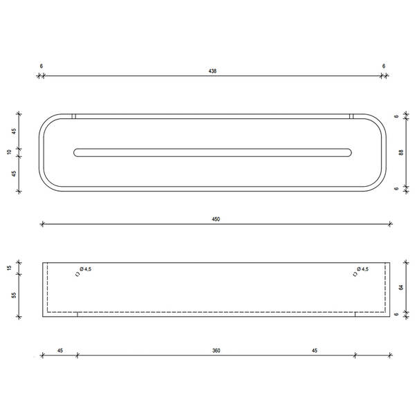 Полиця зі штучного каменю Decor Walther Black Stone DCT45 0973965 45 см чорний матовий, фото 2