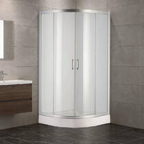 Душевая кабина Devit Nymfa FEN0301PDEV 90х90 см профиль хром/стекло шиншила с поддоном FTR0609